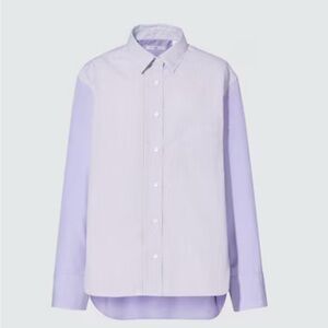 +J Supima Cotton Striped Long Sleeve botton down Shirt two tone blue size S